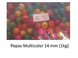 Pepas De Madera Multicolor 14mm (1 Kg)