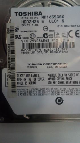 Toshiba Mkgsx Disco Duro Laptop 160gb Sata Series 300