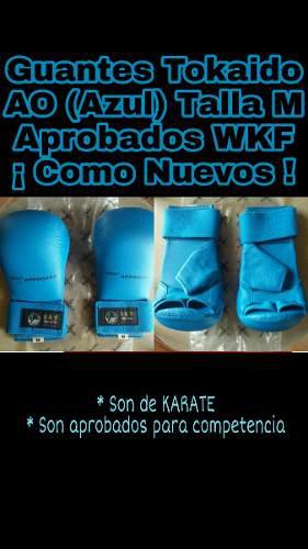 Guantes Karate Tokaido Wkf Ao Azul Talla M