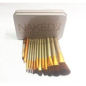 Set Estuche Naked3 Brocha Y Pinceles Lata De 12und