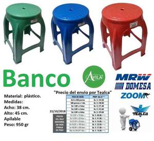 Bancos Plasticos Banquitos Avila Al Mayor Y Detal En Oferta