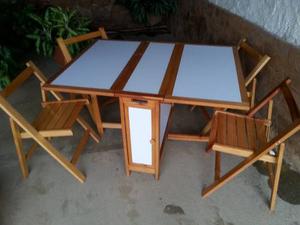 Mesa Plegable Con Sillas