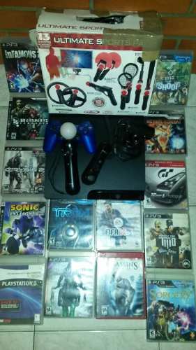 Playstation 3 Con 1 Control + 14 Juegos Y Accesorios