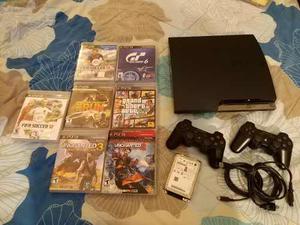 Sony Play Station 3 Slim 160gb Con 7 Juegos Originales