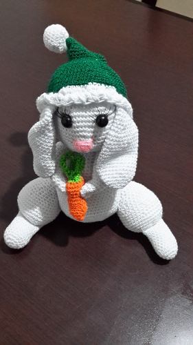 Conejito De Navidad Tejido A Crochet