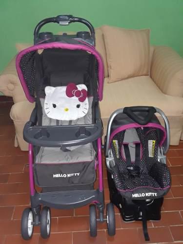 Hermoso Coche Y Porta Bebé Edición Hello Kitty Como Nuevo