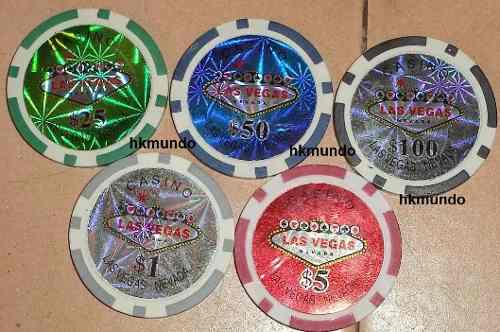 5 Fichas Poker Profesional Denominacion 11.5gr Las Vegas