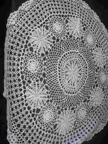 Tapete Sobre Mantel Tejido Croche Blanco Redondo 36 85cm