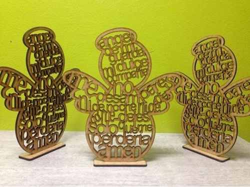 Angel Mdf 12 Cm - Corte Laser - Base Personalizada