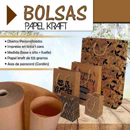 Bolsas De Papel Kraft Personalizadas - Bond, Cartoncillo