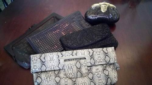 Cartera De Cuero De Serpiente Blanca Y Negro