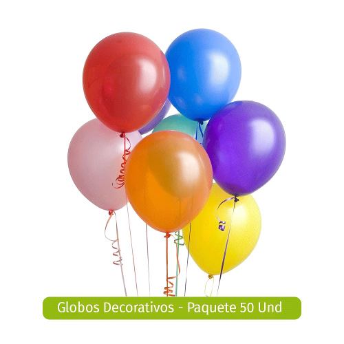 Globos Decorativos - Paquete 50 Und - Variedad De Colores