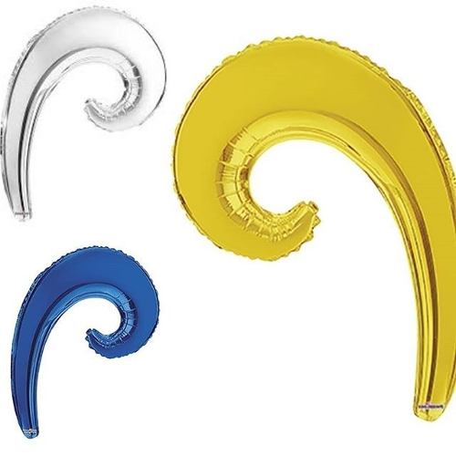 Globos Espiral Curly 30cm Metalizados Muchos Colores