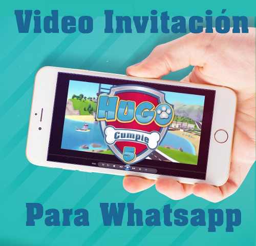 Paw Patrol Tarjeta De Invitación Digital Vídeo Animado +
