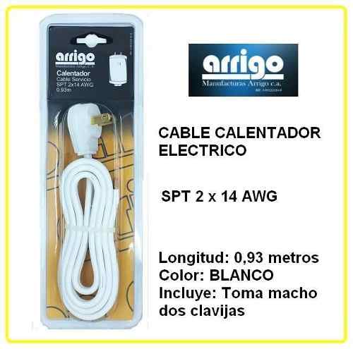 Cable Calentador Electrico Spt 2 X 14 Awg 0,9 Metros