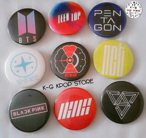 Combo De 6 Chapas Kpop Bts,exo,seventeen,blackpink)