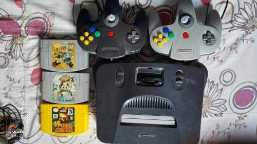 Consola Nintendo 64 Con 2 Controles Y 3juegos