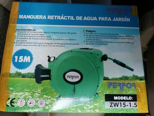 Manguera De Agua Autoretractil Para Jardin De 15 Mts