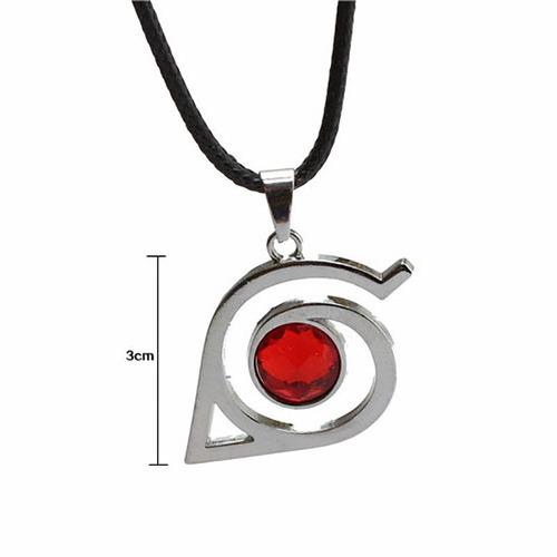 Naruto Collar Metal Importado Cristal Rojo