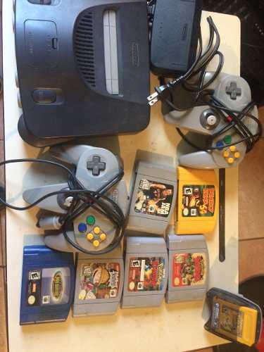 Nintendo 64 + 2 Controles + 6 Juegos Y Adaptador De Gameboy