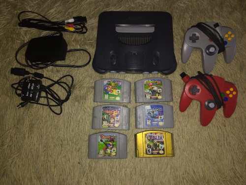 Nintendo 64 Con Dos Controles Y 6 Juegos, Perfecto Estado