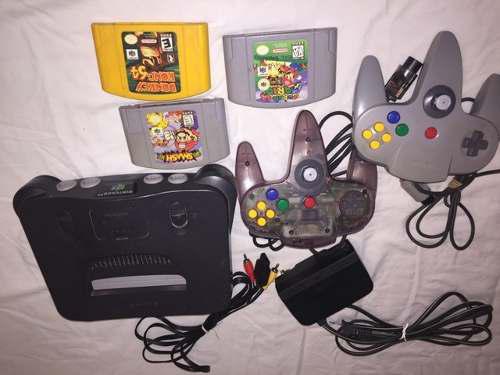Nintendo 64 Con Sus Cables, Controles Y 3 Juegos, Original.