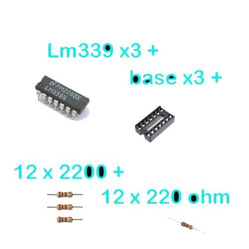 Amplificador Operacional Lm339 X3 + Bases X3 + 12x 2200ohm +