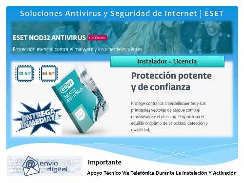 Eset Nod32 Antivirus | Instalador + Licencia Windows