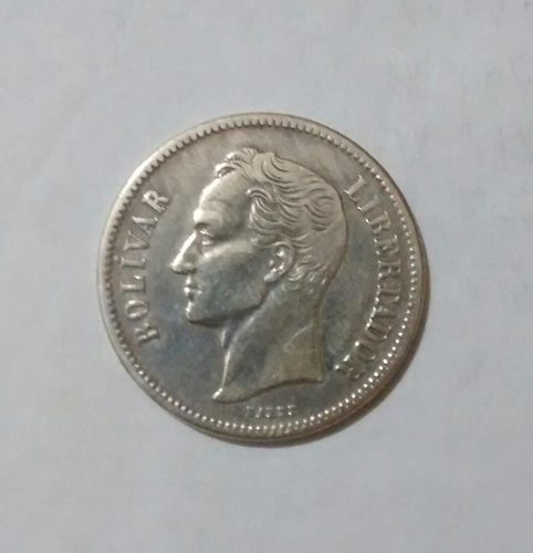 Excelente Moneda De Plata  Bolivares