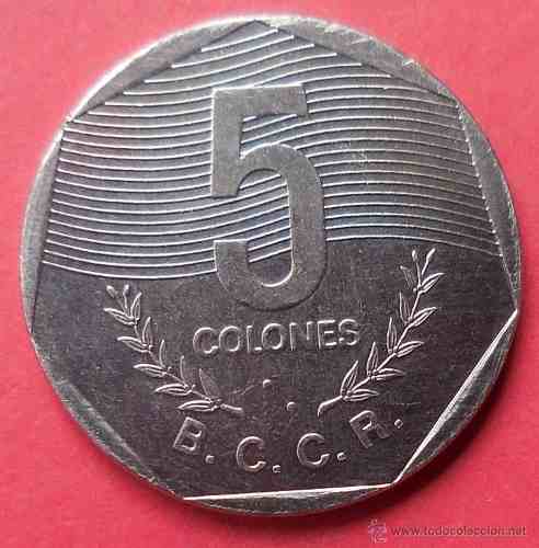 Moneda De 5 Colones De Costa Rica