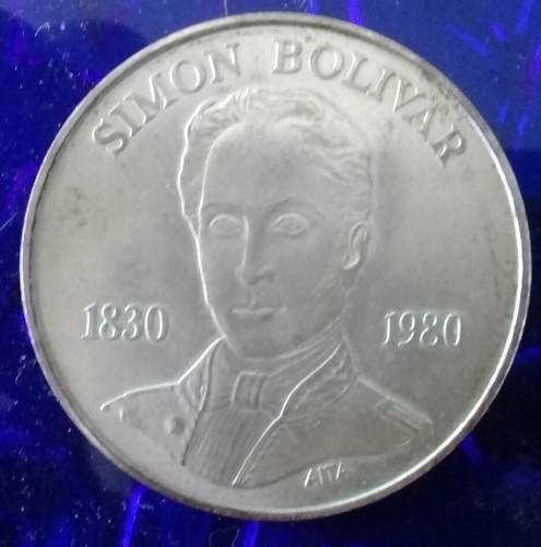 Moneda De Plata 100 Bs. Simon Bolivar 