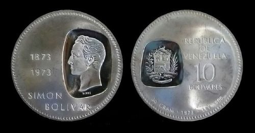 Moneda De Plata Doblon Simón Bolívar 