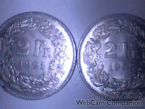 Monedas De 2 Francos Suizos De  Y 