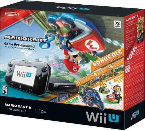 Nintendo Wii U Mario Kart 8 Nuevo Deluxe Set Negro / Game P