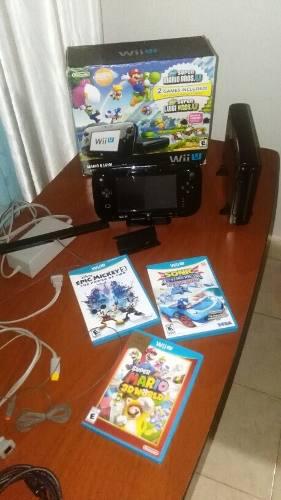 Nintendo Wii U Original Con 3 Juegos