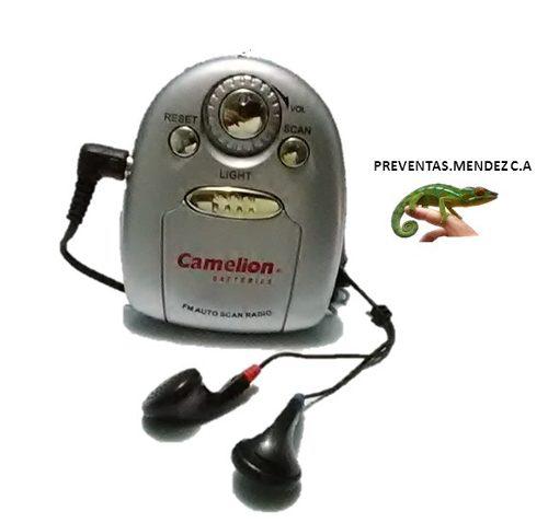 Radio Fm Portatil Autoscan Camelion, Con Audifonos