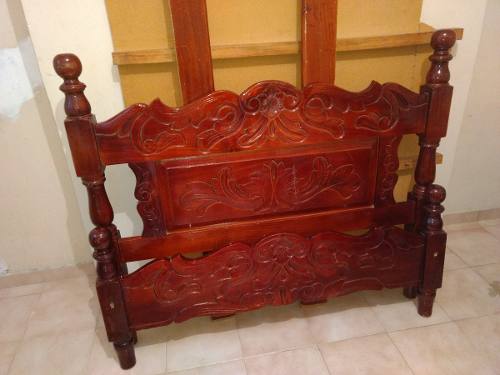 Cama Matrimonial De Madera Estilo Colonial