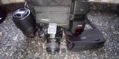 Camara Nikon D3200 Con Accesorios Con 1230 Disparos