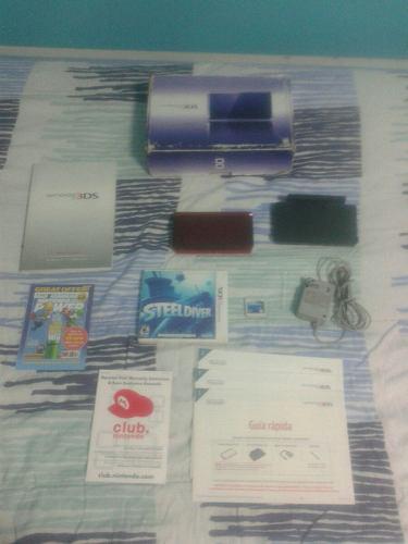 Nintendo 3ds + Caja + Manuales + Base De Carga + 1 Juego