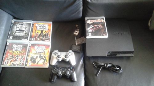 Playstation 3 + 2 Guitarras + 2 Control Y 12 Juegos.