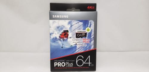 Samsung Microsd Pro Plus Sdxc Clase 10 Uhs-1 U3 64gb Nuevas