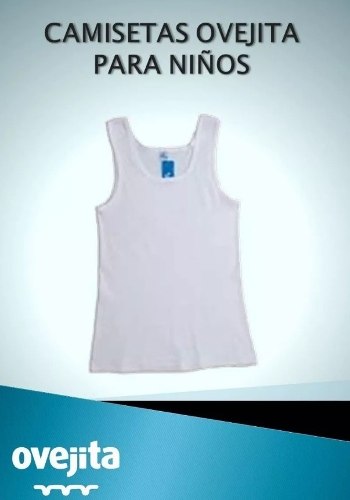 Camisetas(franelillas) Blancas Ovejita Talla 02 A La 12