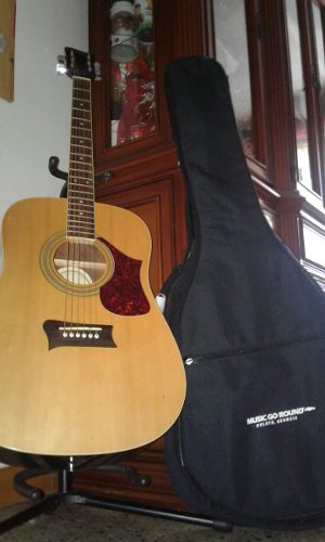 Guitarra Acustica Funda Y Paral