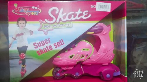 Patin Ajustable 4 Ruedas Para Niñas Y Niños