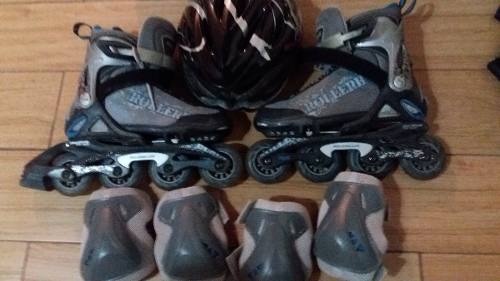 Patines Rollerblade Y Accesor.(casco,rodilleras,muñequeras)