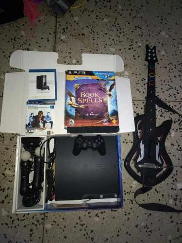 Ps3 Playstation 3 Slim +guitarra+2move+accesorios Somos Tien