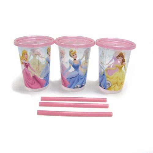 Set De 3 Vasos Antiderrame De Princesas Original Disney