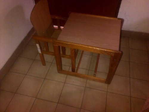 Silla Para Comer En Madera 2 En 1, Se Convierte En Escrito