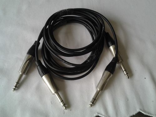 Conectores Plung 1/4 Estéreo Amphenol Cable Belden 1mts