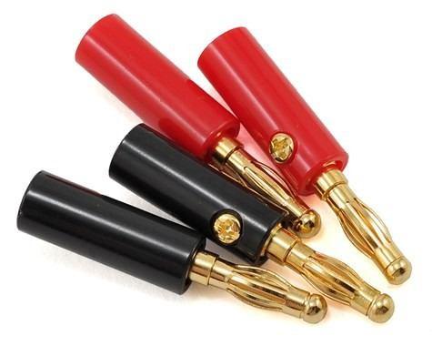 4.0mm Gold Plated Banana Plugs (2 Red/2 Black)